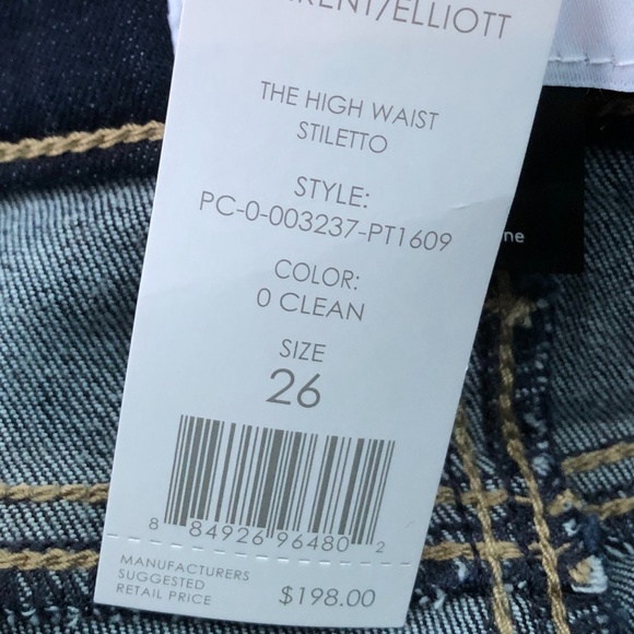 NWT Current/Elliott High Waisted Stiletto O Clean Skinny Leg Stretch Jeans 26 - Picture 14 of 15